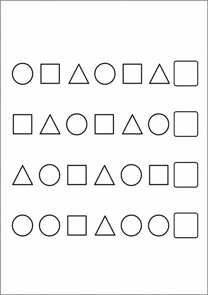 Página de sequências de formas para completar